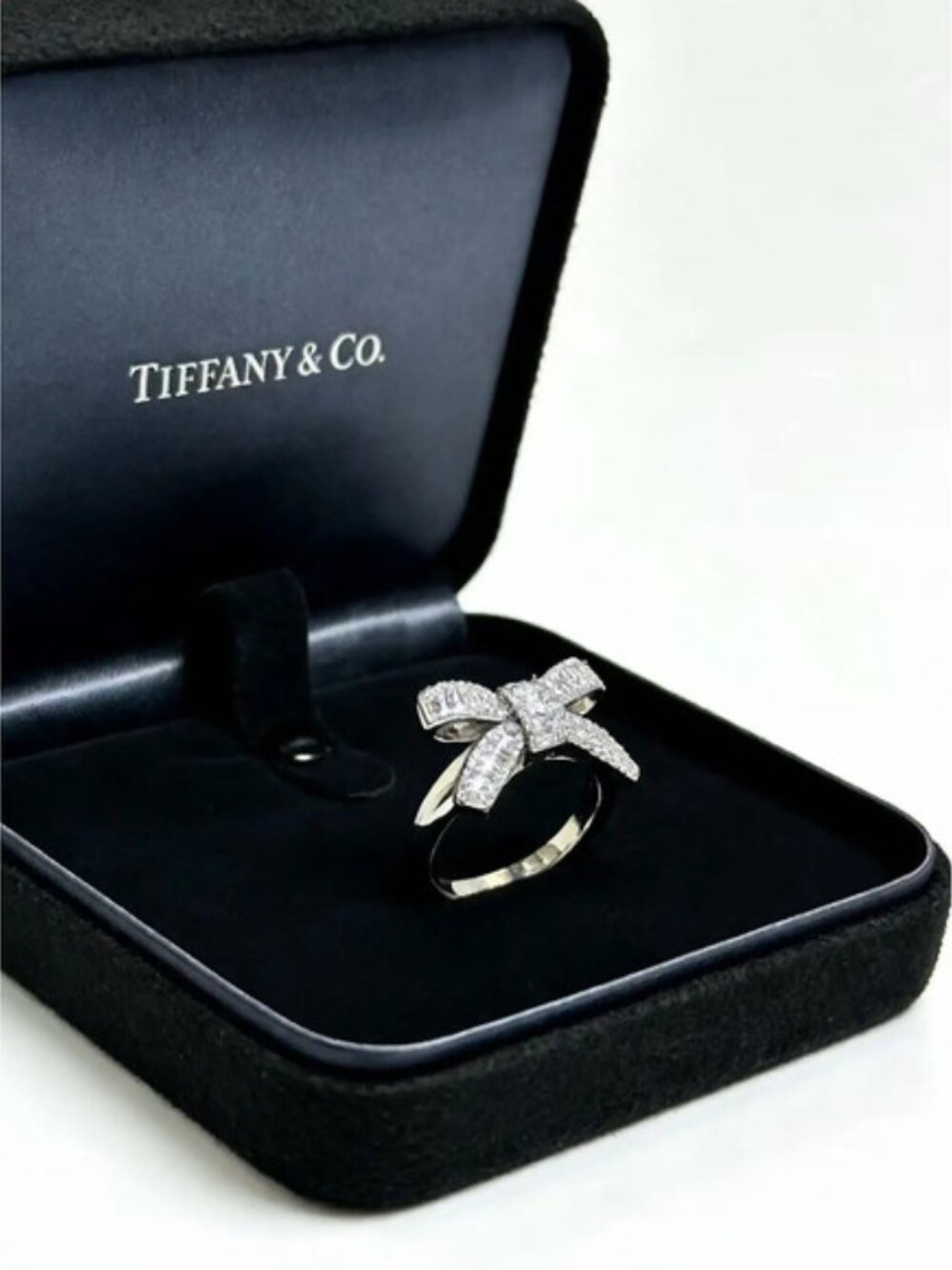 Tiffany & Co. Step-Cut Full-Diamond Bow Ring